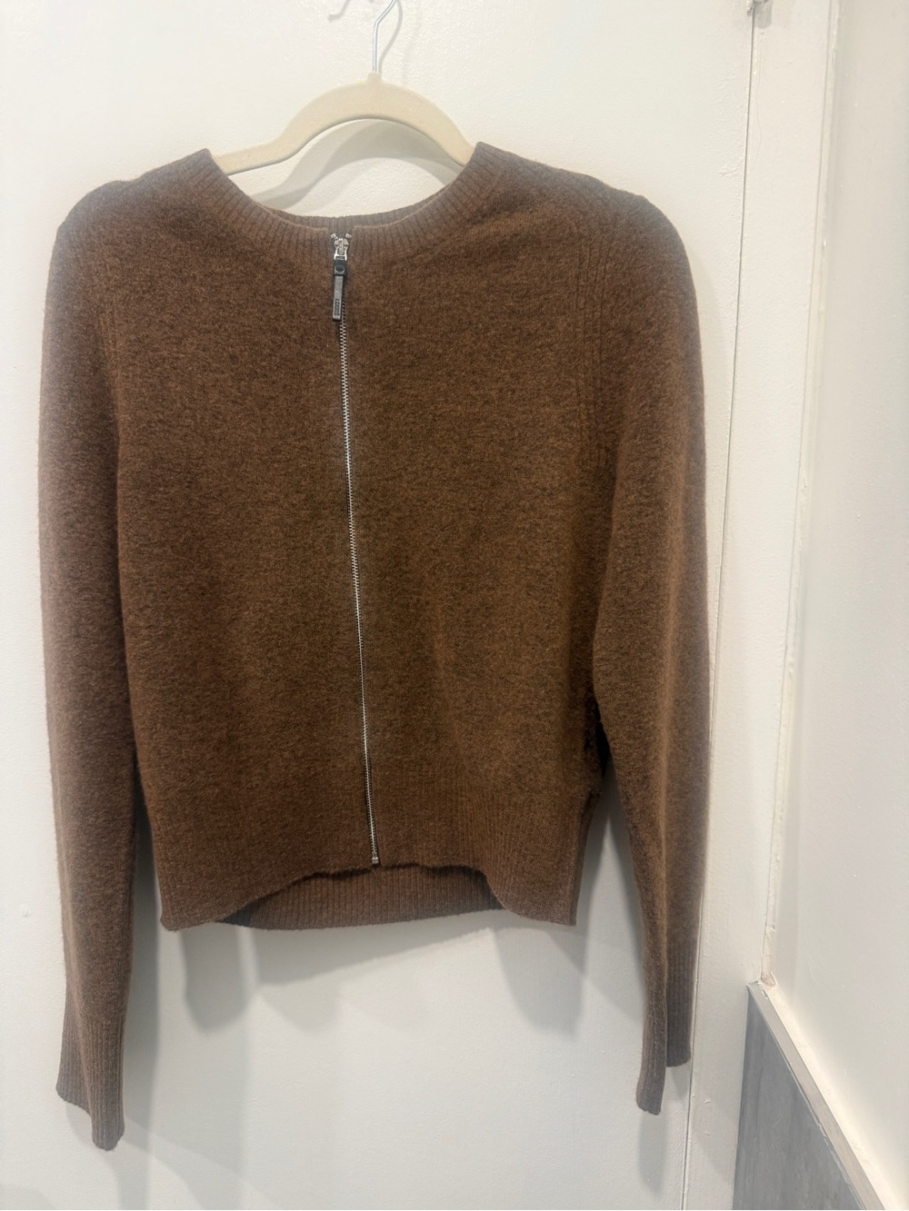 Mo&co wool blended zip up cardigan